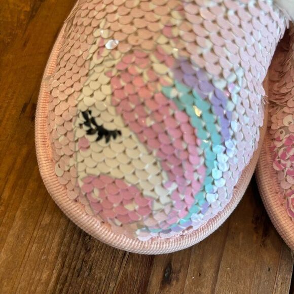 Unicorn Sequin GirlsSlippers Size Small 10-11 - Picture 6 of 13